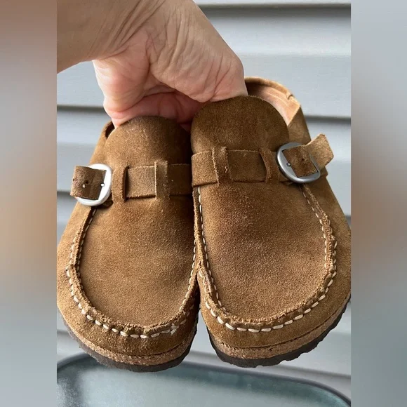 Birkenstock Buckley Clog Womens Brown Suede Mules Shoes Slip-On Sz 245 US 7-7.5 - Picture 4 of 13